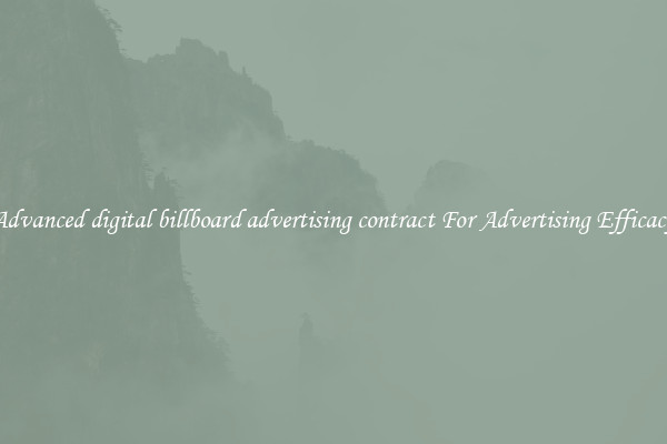 Advanced digital billboard advertising contract For Advertising Efficacy