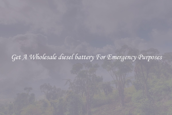 Get A Wholesale diesel battery For Emergency Purposes