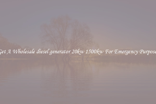 Get A Wholesale diesel generator 20kw 1500kw For Emergency Purposes