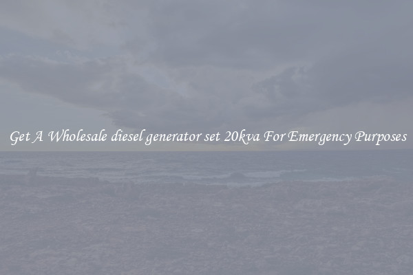 Get A Wholesale diesel generator set 20kva For Emergency Purposes