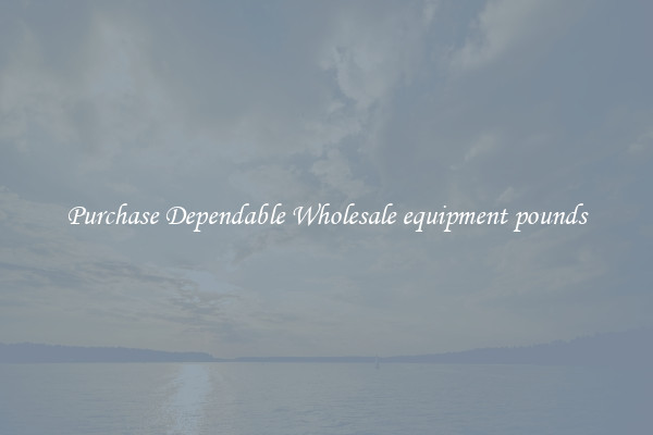 Purchase Dependable Wholesale equipment pounds